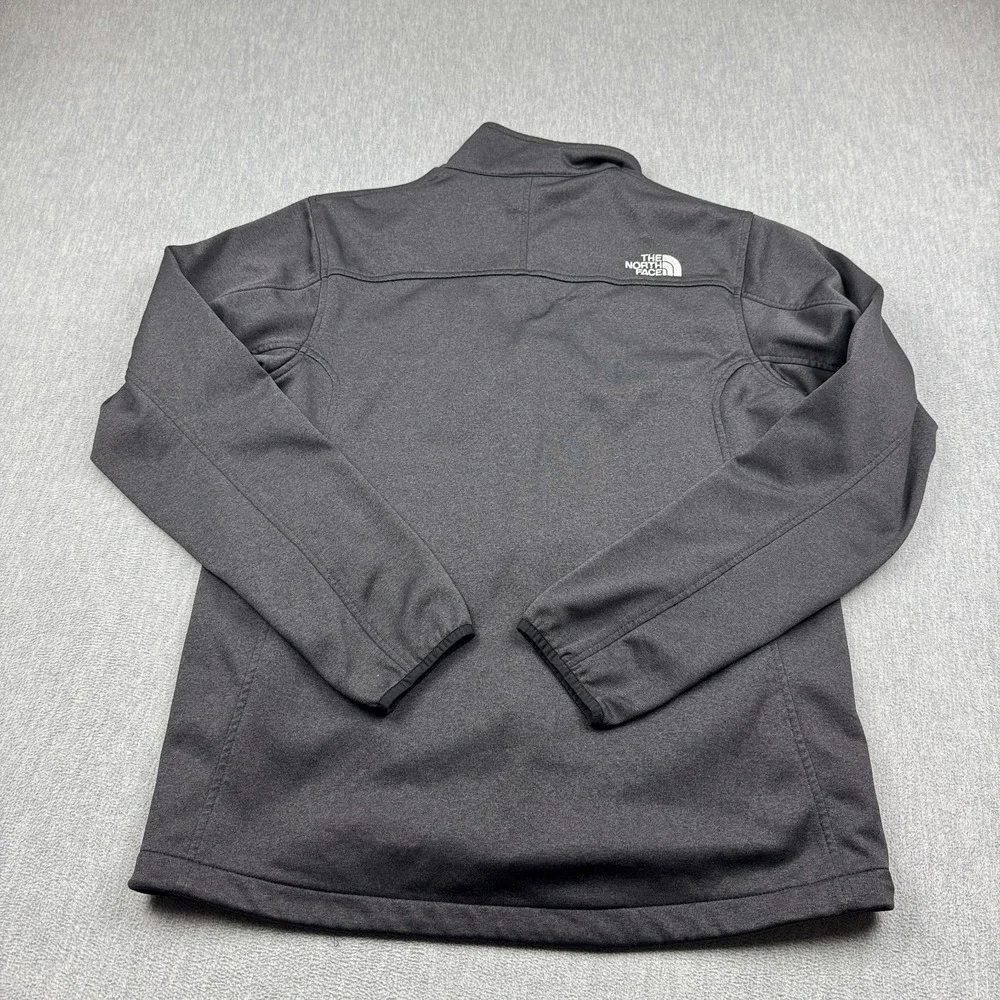 The North Face Jacket Mens Large Gray Full Zip Fleece Hiking Outdoor Mock Neck